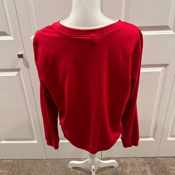 Koret red blouse with embroidered pattern size large - Picture 3 of 3